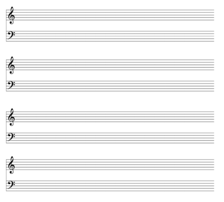 Noten und Fingersätze Klavier | Notenpapier zum ausdrucken