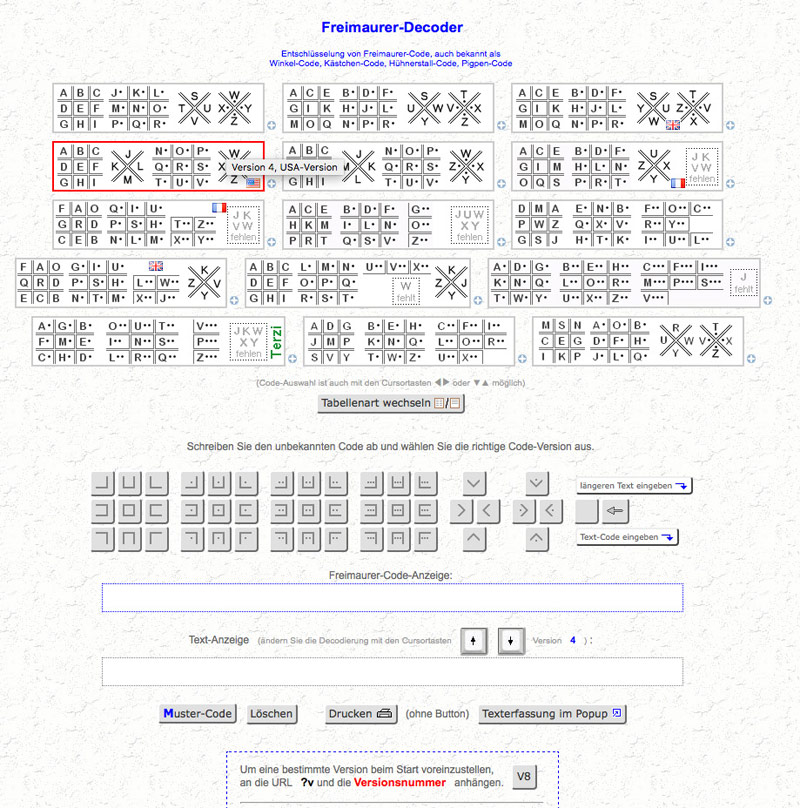 Freimaurer Online Decoder