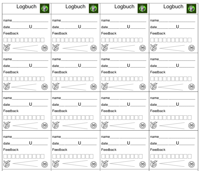 Logbuch mit Feedback Streifen Altern 54 m