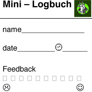 Geocaching Logbuchvorlagen zum Ausdrucken verschiedene Größen